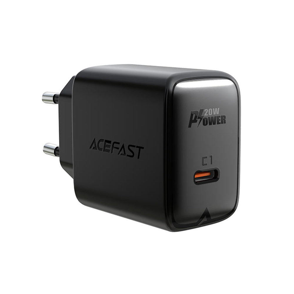 Verkkolaturi Acefast A1, 20W, 3A, 1 x USB-C, Musta