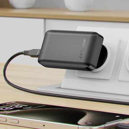 Acefast A100 Network Charger, 65W, 3.25A, 1 x USB-A - 2 x USB-C, Black