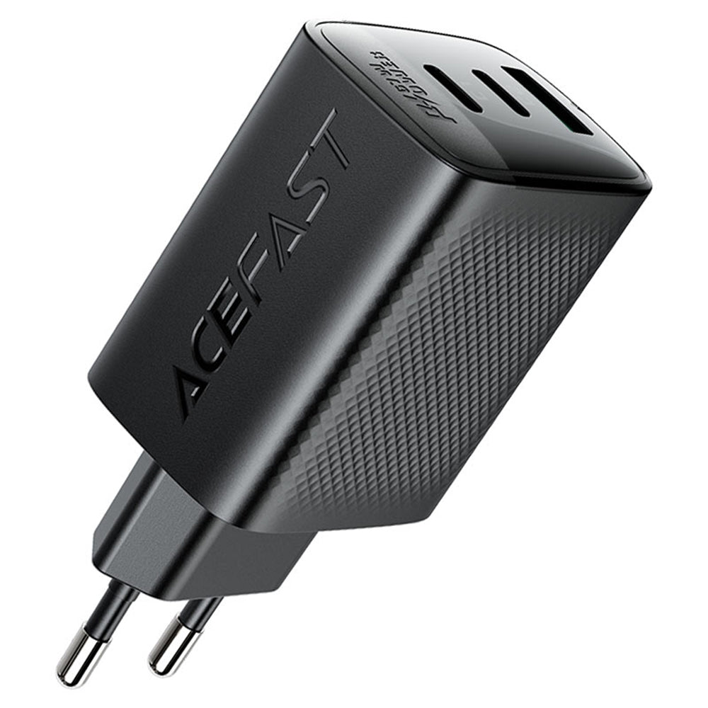 Acefast A108 -verkkolaturi, 67W, 3A, 1 x USB-A - 2 x USB-C, Musta