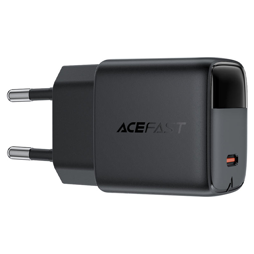 Acefast A113 Display -verkkolaturi, 20W, 3A, 1 x USB-C, Musta