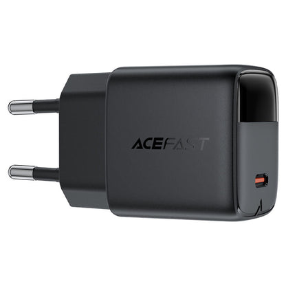 Acefast A113 Display -verkkolaturi, 20W, 3A, 1 x USB-C, Musta