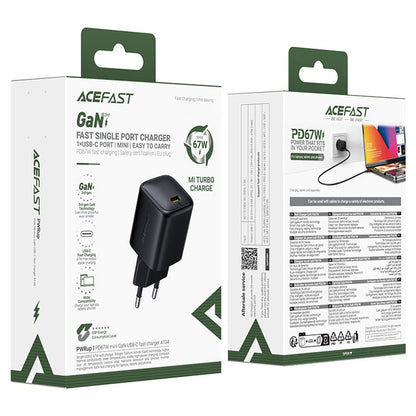 Verkkolaturi Acefast A134, 67W, 3.35A, 1 x USB-C, Musta