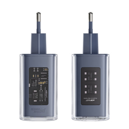 Acefast A45 Exploration Network Charger, 65W, 3.25A, 1 x USB-A - 2 x USB-C, Gray