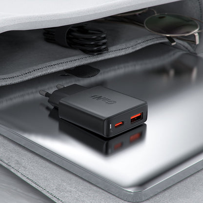Verkkolaturi Acefast A69, 30W, 3A, 1 x USB-A - 1 x USB-C, Musta