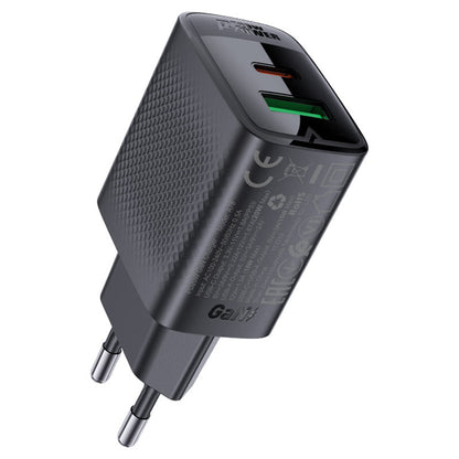 Acefast A78 -verkkolaturi, 20W, 3A, 1 x USB-A - 1 x USB-C, Musta