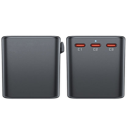 Acefast Travel Z1 -verkkolaturi, 75W, 3.35A, 2 x USB-A - 3 x USB-C, Musta