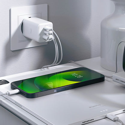 Allity-verkkolaturi. ATC-01-65WACC Fast, 65W, 3.25A, 1 x USB-A - 2 x USB-C, Valkoinen