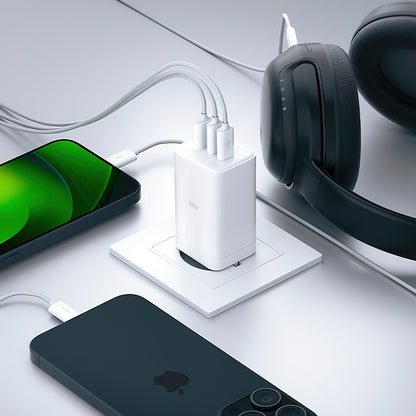 Allity-verkkolaturi. ATC-01-65WACC Fast, 65W, 3.25A, 1 x USB-A - 2 x USB-C, Valkoinen