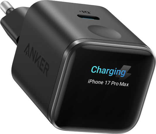 Anker Nano Display verkkolaturi, 45W, 3A, 1 x USB-C, Musta A121DG11