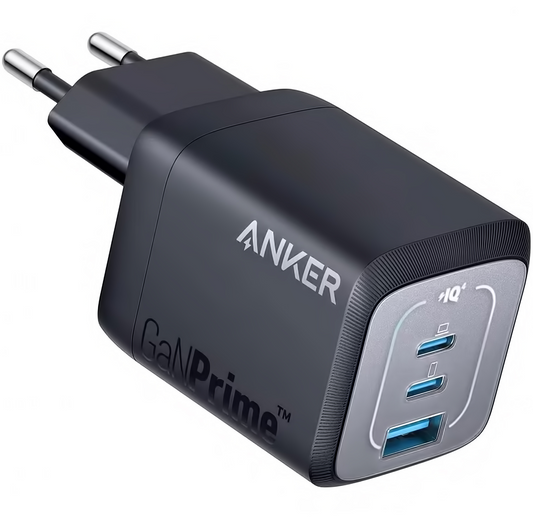 Anker Prime verkkolaturi, 67W, 5A, 1 x USB-A - 2 x USB-C, Musta, Uudelleenpakattu A2669313