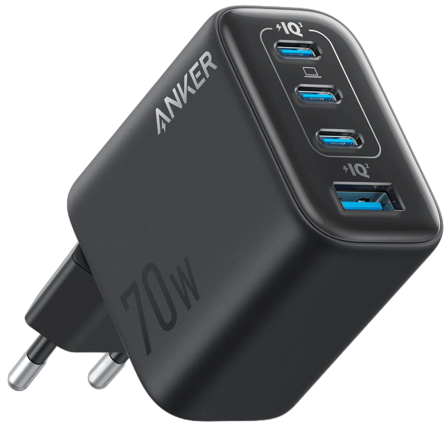 Anker Zolo verkkolaturi, 70W, 1 x USB-A - 3 x USB-C, Musta A121CG11