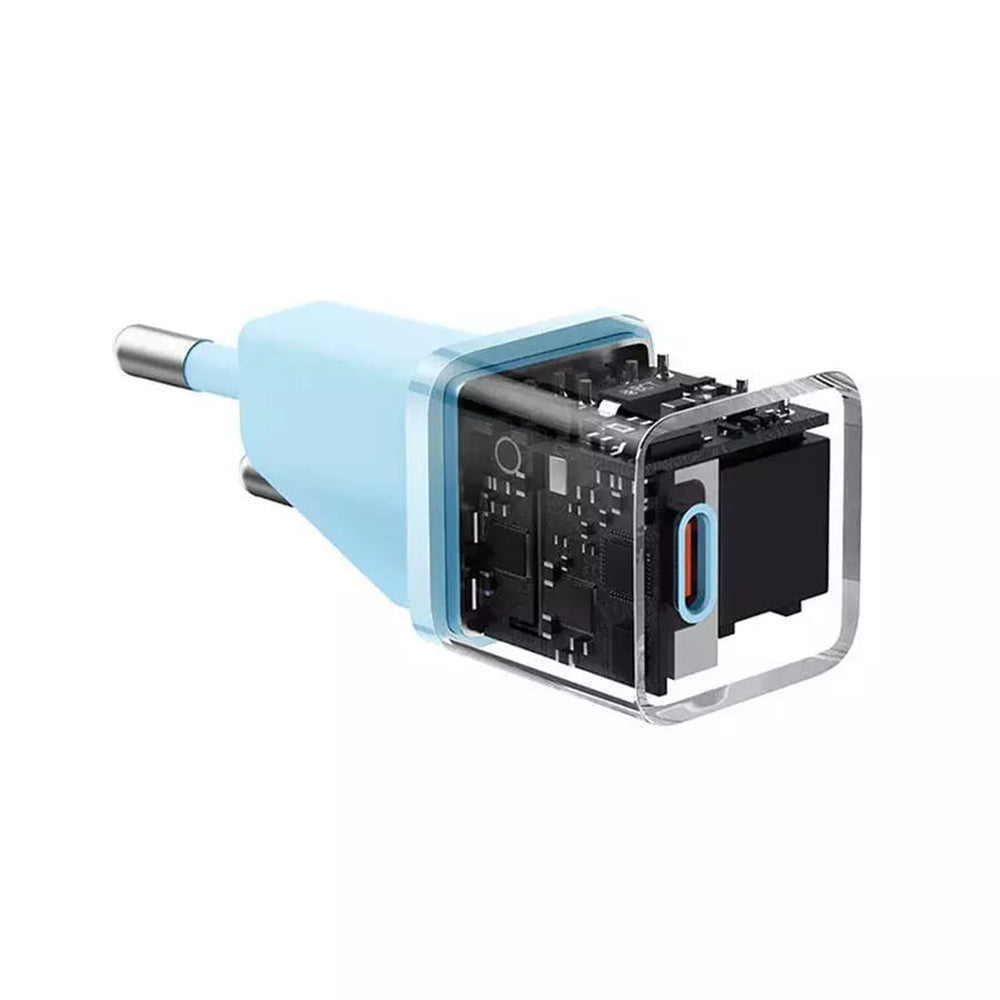 Baseus GaN Mini 1C Network Charger, 20W, 3A, 1 x USB-C, Blue CCGN050103