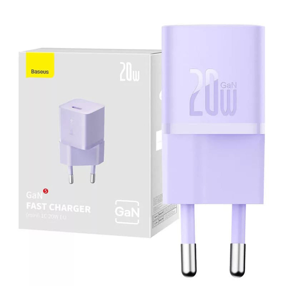 Baseus Network Charger, 20W, 3A, 1 x USB-C, Purple CCGN050105
