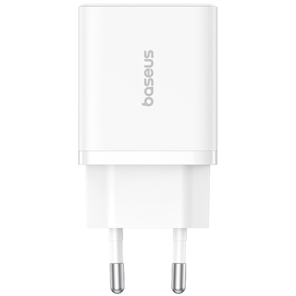 Baseus Cube -verkkolaturi, 20W, 3A, 1 x USB-A - 1 x USB-C, Valkoinen P10111403213-00