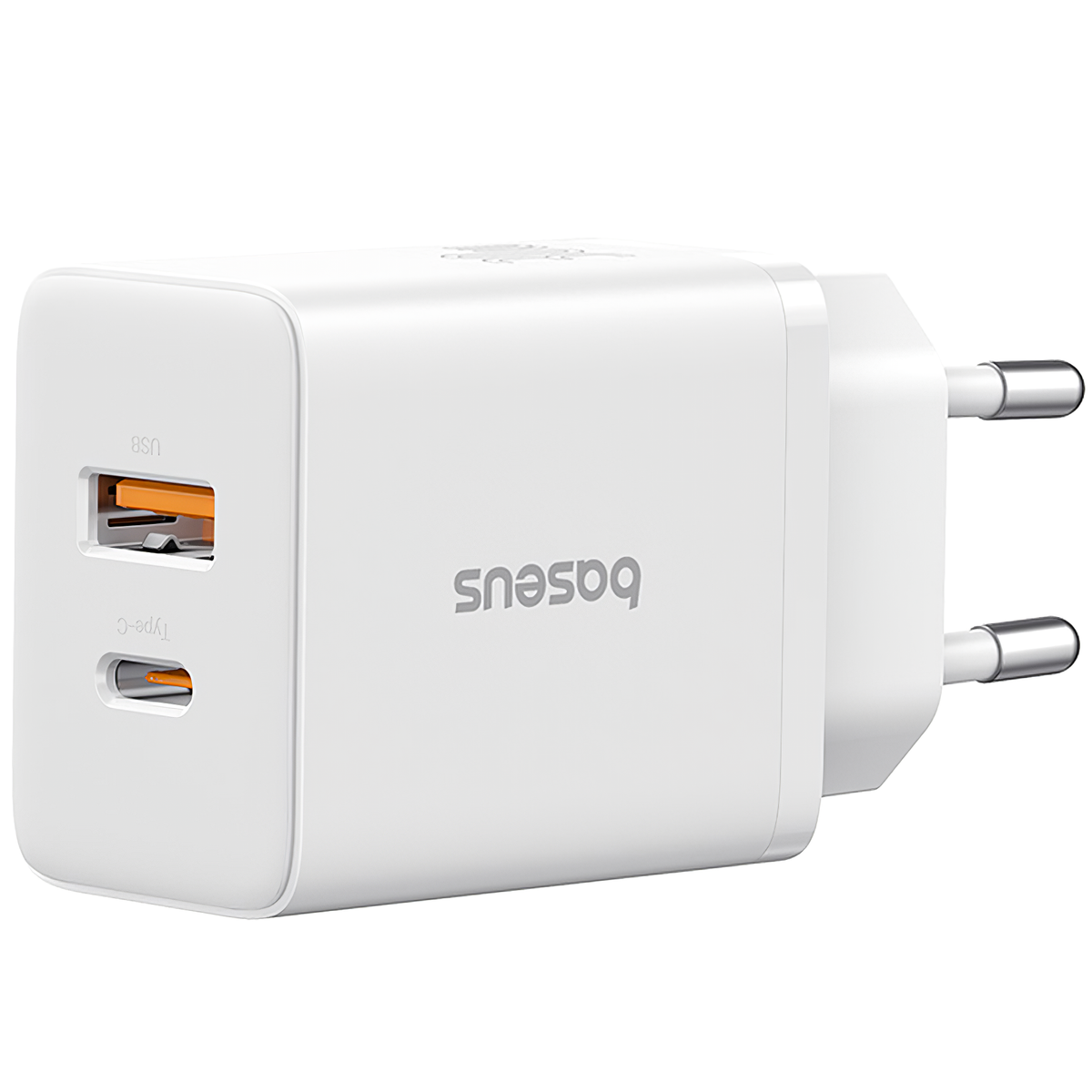 Baseus Cube -verkkolaturi, 20W, 3A, 1 x USB-A - 1 x USB-C, Valkoinen P10111403213-00