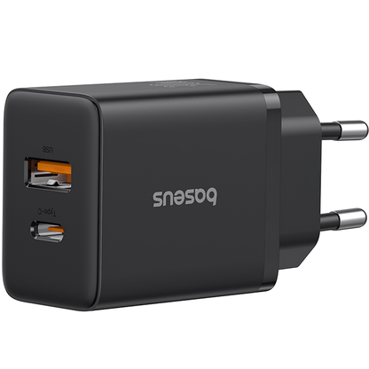 Baseus Cube -verkkolaturi, 20W, 3A, 1 x USB-A - 1 x USB-C, Musta P10111403113-00