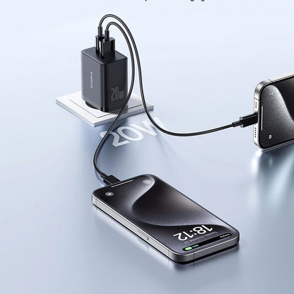 Baseus Cube -verkkolaturi, 20W, 3A, 1 x USB-A - 1 x USB-C, Musta P10111403113-00