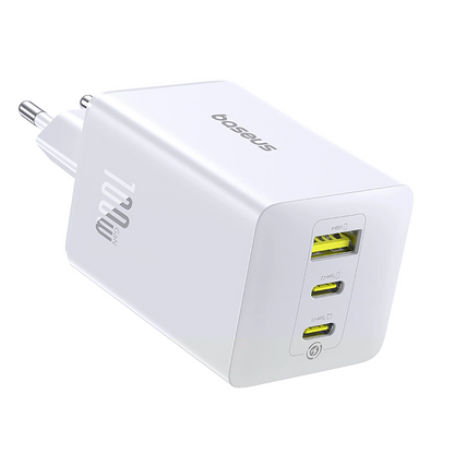 Baseus EnerFill FE11 -verkkolaturi, 100W, 5A, 1 x USB-A - 2 x USB-C, Valkoinen P10182102213-00
