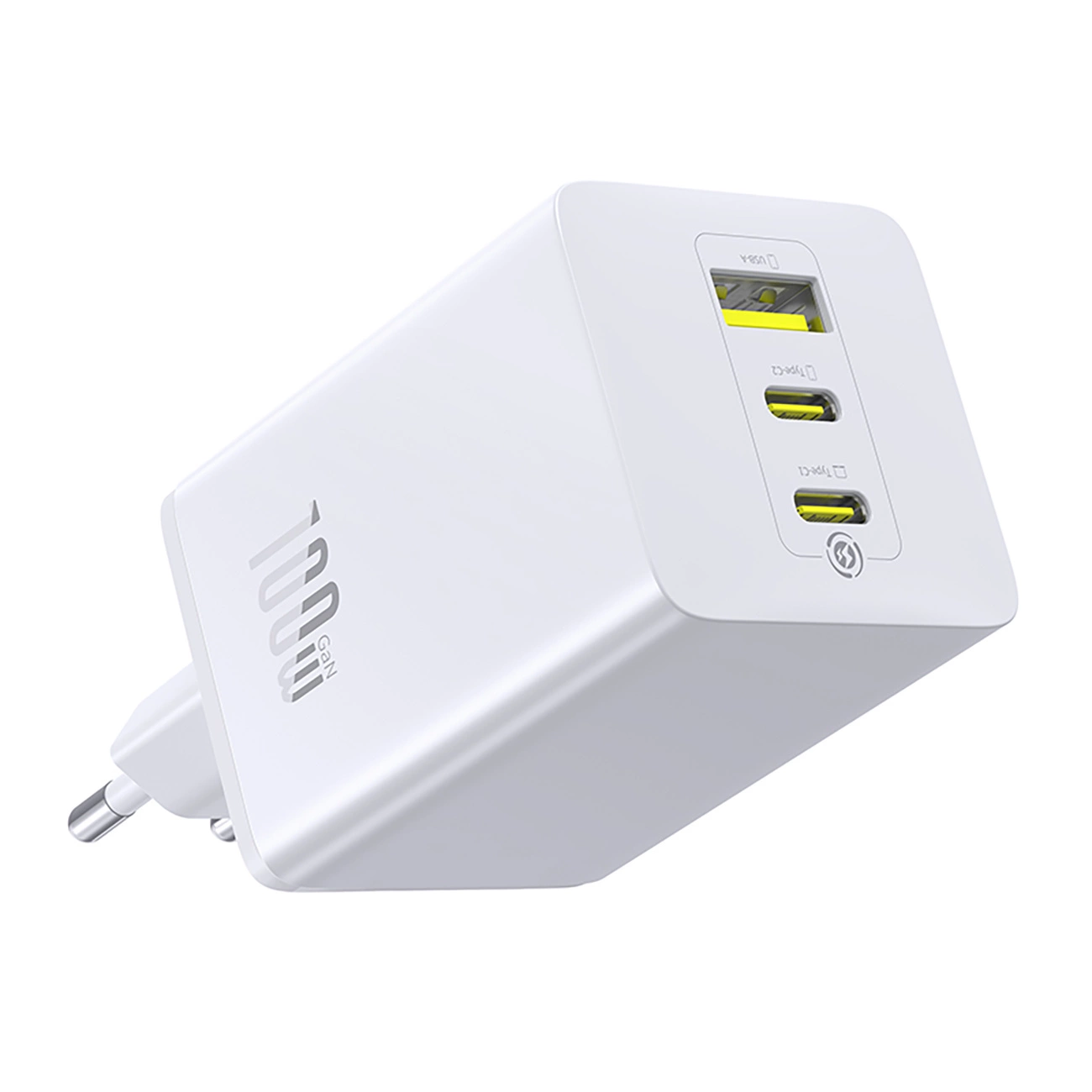 Baseus EnerFill FE11 -verkkolaturi, 100W, 5A, 1 x USB-A - 2 x USB-C, Valkoinen P10182102213-00