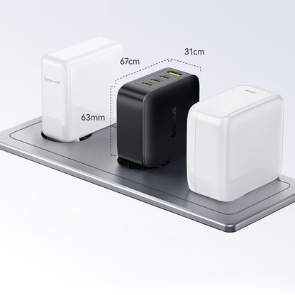 Baseus EnerFill FH11 -verkkolaturi, 140W, 5A, 1 x USB-A - 3 x USB-C, Musta E0121J00