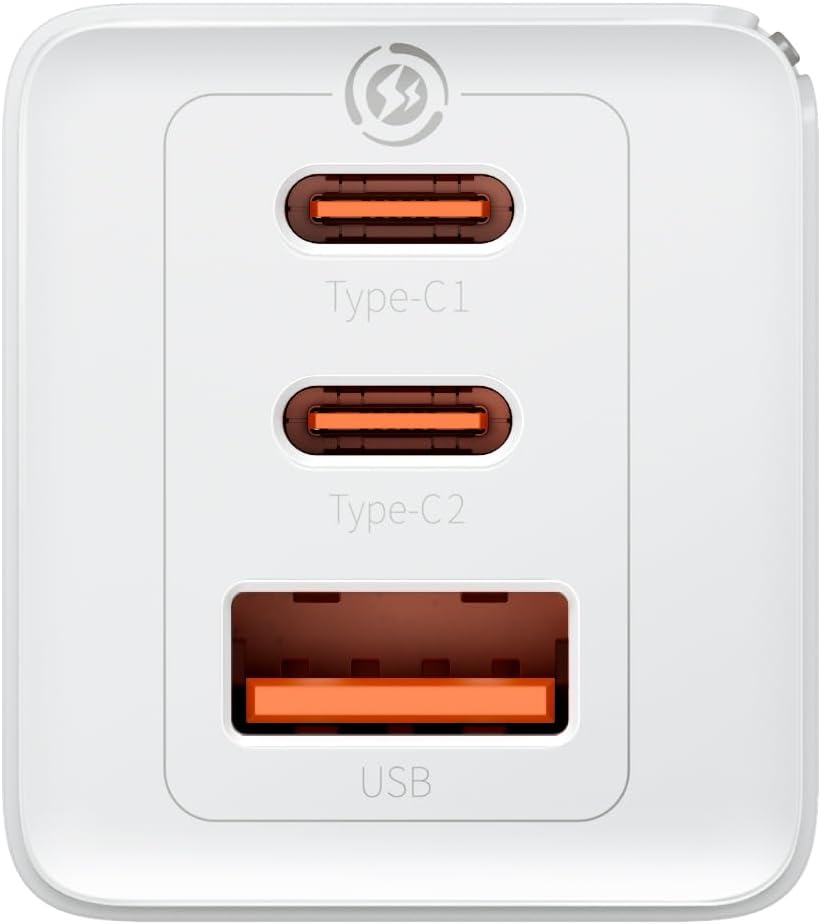 Baseus GaN5 Pro -verkkolaturi, 65W, 3.25A, 1 x USB-A - 2 x USB-C, Valkoinen CCGP120202