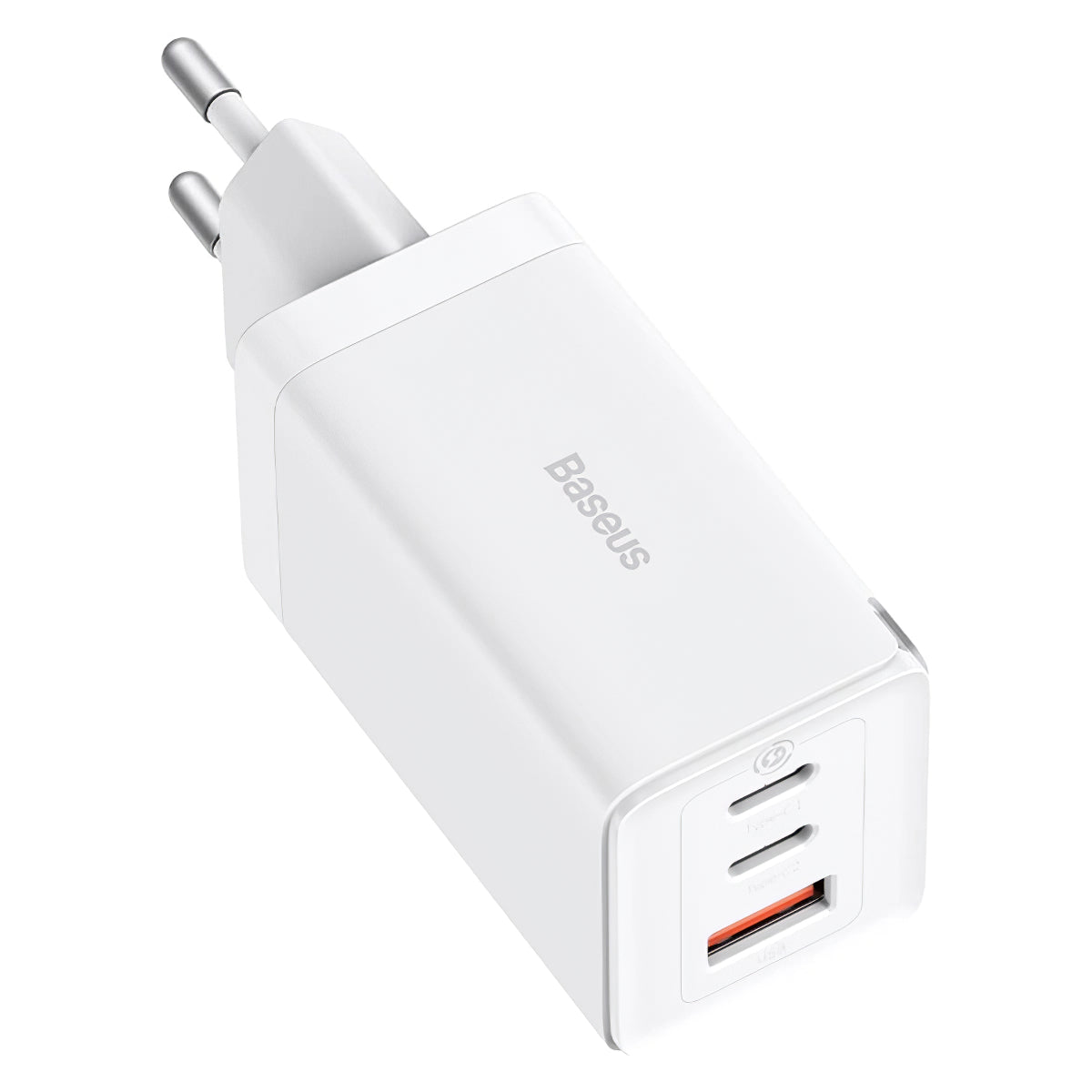 Baseus GaN5 Pro -verkkolaturi, 65W, 3.25A, 1 x USB-A - 2 x USB-C, Valkoinen CCGP120202