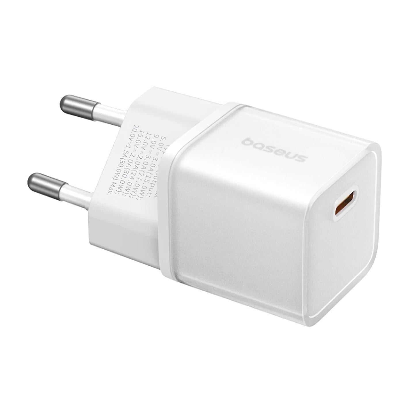 Baseus GaN5S verkkolaturi GaN5S, 20W, 3A, 1 x USB-C, valkoinen P1016250503213-00 