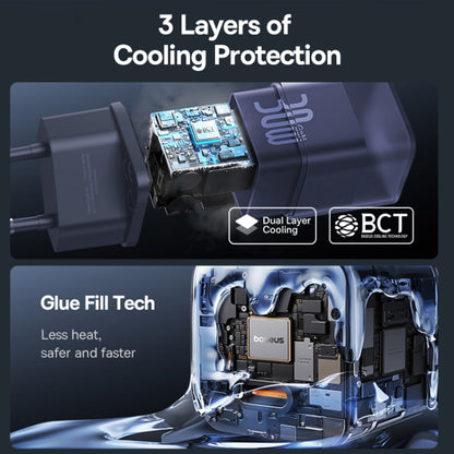 Baseus GaN5S -verkkolaturi, 30W, 3A, 1 x USB-C, Violetti P10162504523-00