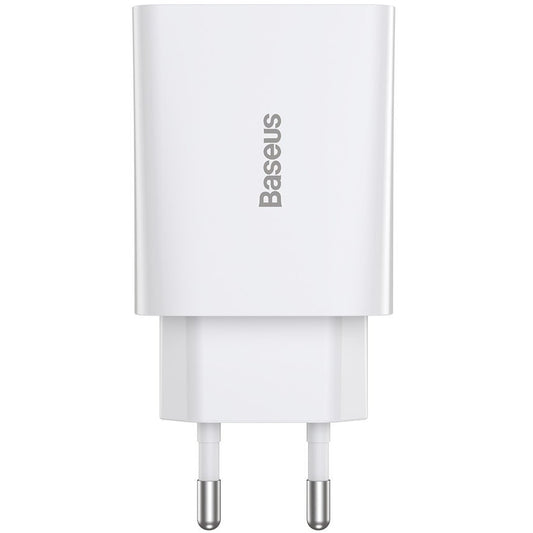 Baseus Speed Mini -verkkolaturi, 20W, 3A, 1 x USB-C, Valkoinen CCFS-SN02
