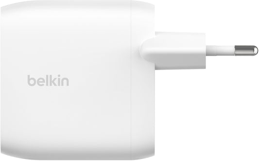 Belkin BoostCharge Pro Dual verkkolaturi, 60W, 3A, 2 x USB-C, Valkoinen WCB010vfWH