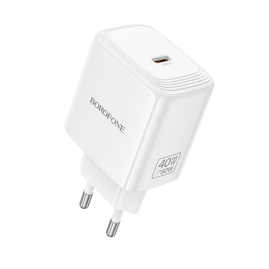Borofone BN33 Fuente verkkolaturi, 40W, 1 x USB-C, valkoinen