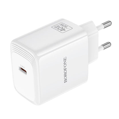 Borofone BN33 Fuente verkkolaturi, 40W, 1 x USB-C, valkoinen