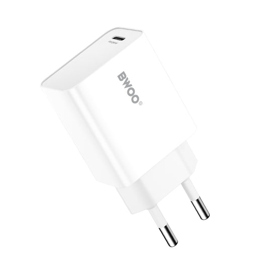 Verkkolaturi BWOO CDA226, 20W, 3A, 1 x USB-C, Valkoinen