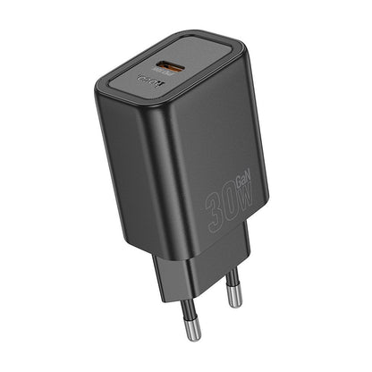 HOCO N63 Verkkolaturi, 30W, 3A, 1 x USB-A - 1 x USB-C, Musta