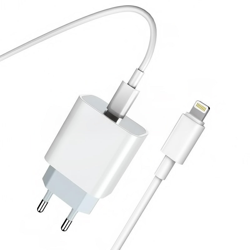 Verkkolaturi Lightning-kaapelilla Prestico F8S, 20W, 3A, 1 x USB-C, Valkoinen
