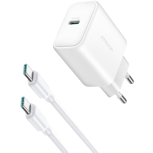 Verkkolaturi USB-C-kaapelilla Joyroom JR-TCF24, 30W, 3A, 1 x USB-C, Valkoinen
