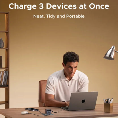 UGREEN X615 USB-C-kaapelilla varustettu verkkolaturi, 65W, 3A, 1 x USB-A - 1 x USB-C, Harmaa