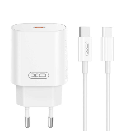Verkkolaturi USB-C-kaapelilla XO Design CE25, 25W, 3A, 1 x USB-C, Valkoinen