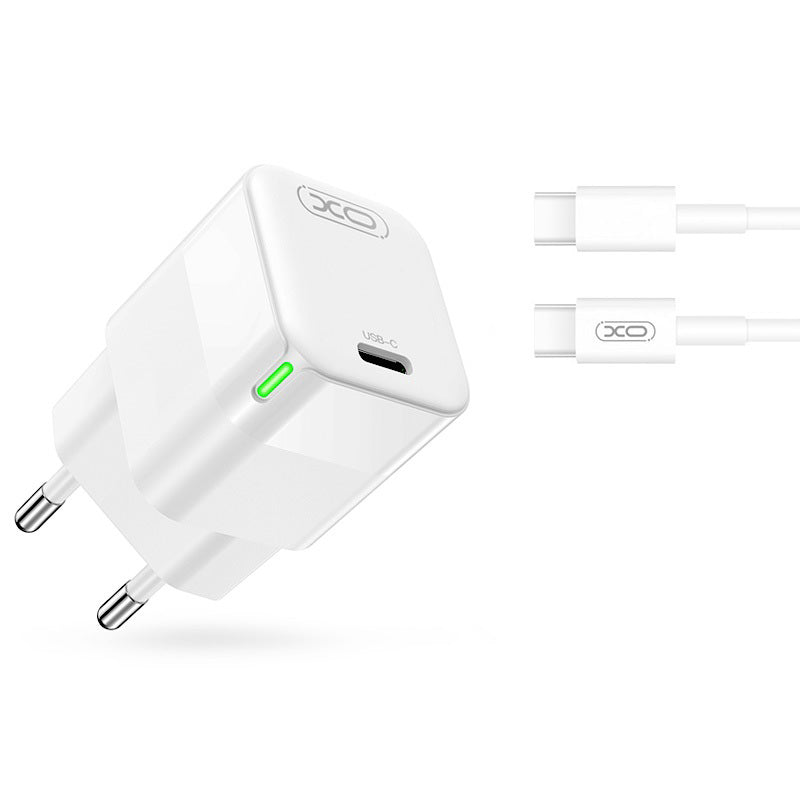 Verkkolaturi USB-C-kaapelilla XO Design CE06, 30W, 3A, 1 x USB-C, Valkoinen