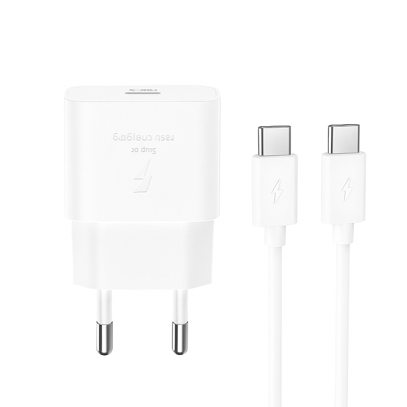 Verkkolaturi USB-C-kaapelilla XO Design L167, 25W, 3A, 1 x USB-C, Valkoinen
