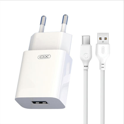 Verkkolaturi USB-C-kaapelilla XO Design L99, 12W, 2.4A, 1 x USB-A, Valkoinen
