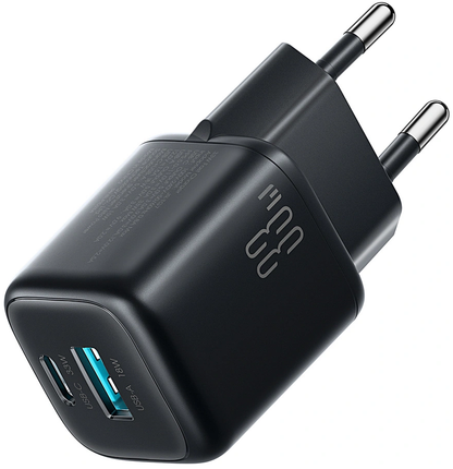 Verkkolaturi USB-C-kaapelilla Joyroom JR-TG7, 33W, 3A, 1 x USB-A - 1 x USB-C, Musta