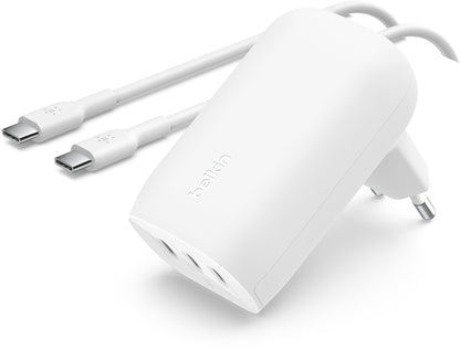 Verkkolaturi USB-C-kaapelilla Belkin BoostCharge, 67W, 3A, 3 x USB-C, Valkoinen WCC002vf2MWH-B6