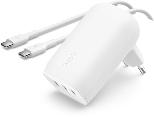 Verkkolaturi USB-C-kaapelilla Belkin BoostCharge, 67W, 3A, 3 x USB-C, Valkoinen WCC002vf2MWH-B6