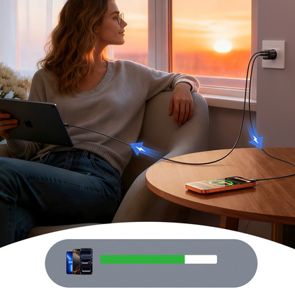 Verkkolaturi USB-C-kaapelilla Joyroom JR-TG7, 33W, 3A, 1 x USB-A - 1 x USB-C, Musta