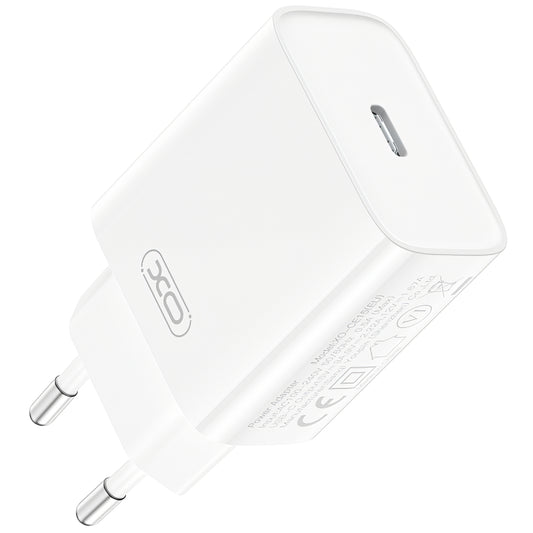 Verkkolaturi USB-C-kaapelilla XO Design CE15, 20W, 3A, 1 x USB-C, Valkoinen