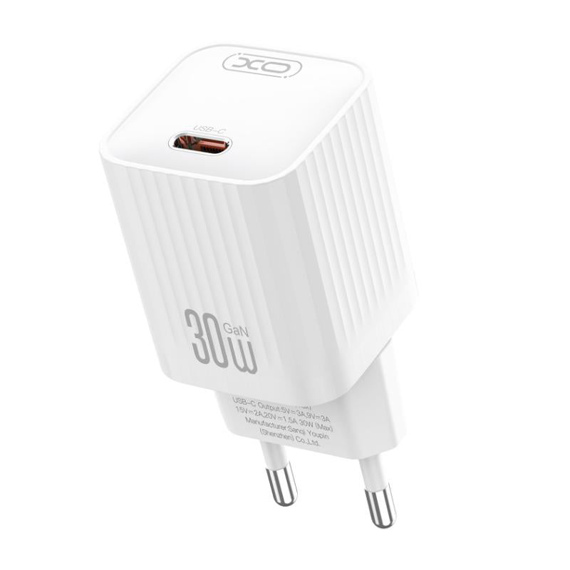 Verkkolaturi USB-C-kaapelilla XO Design L148, 30W, 3A, 1 x USB-C, Valkoinen
