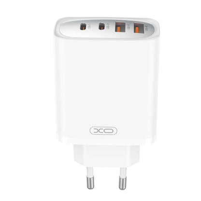 Verkkolaturi USB-C-kaapelilla XO Design CE22, 45W, 3A, 2 x USB-A - 2 x USB-C, Valkoinen
