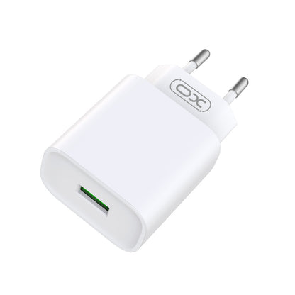 Verkkolaturi USB-C-kaapelilla XO Design CE02D, 18W, 3A, 1 x USB-A, Valkoinen