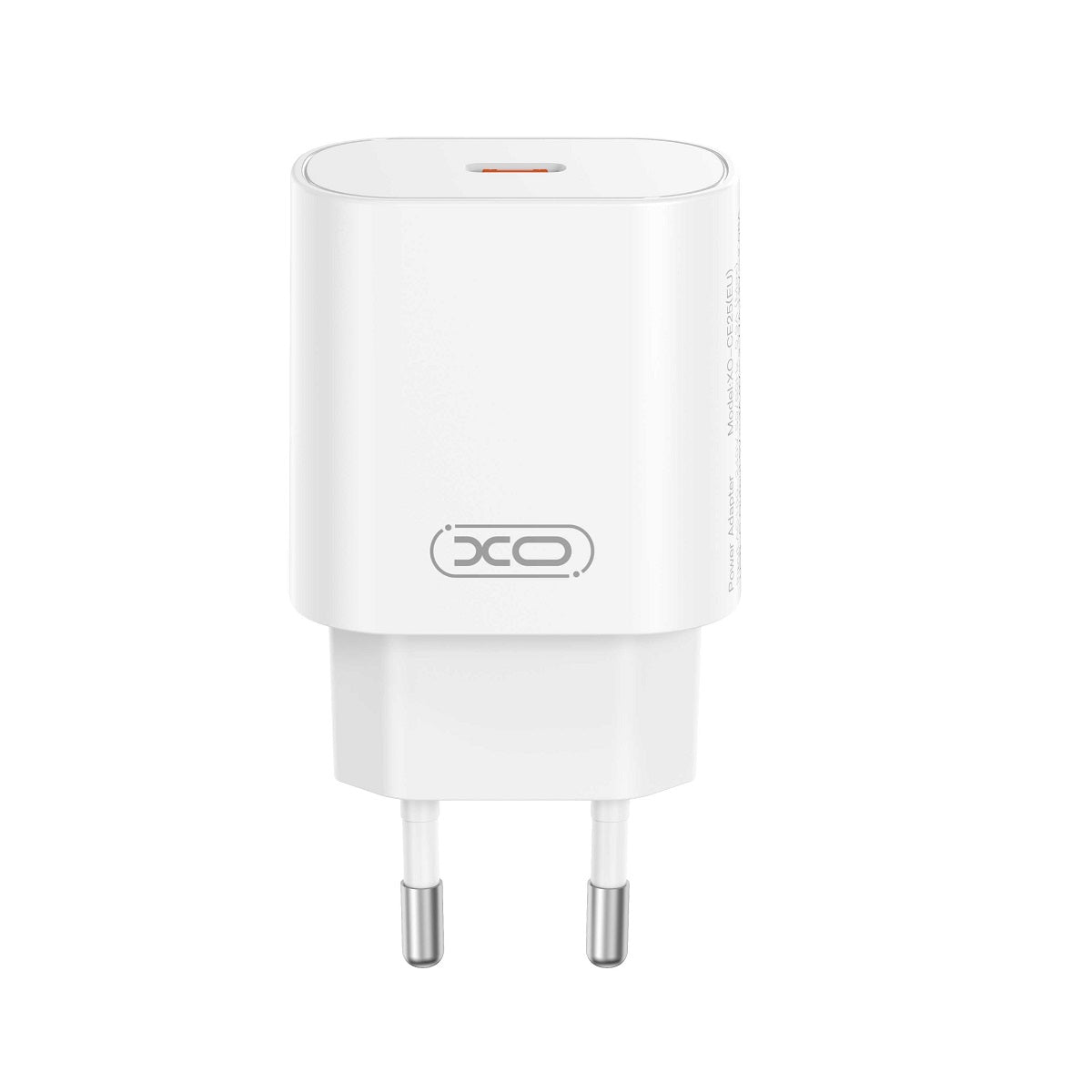 Verkkolaturi USB-C-kaapelilla XO Design CE25, 25W, 3A, 1 x USB-C, Valkoinen